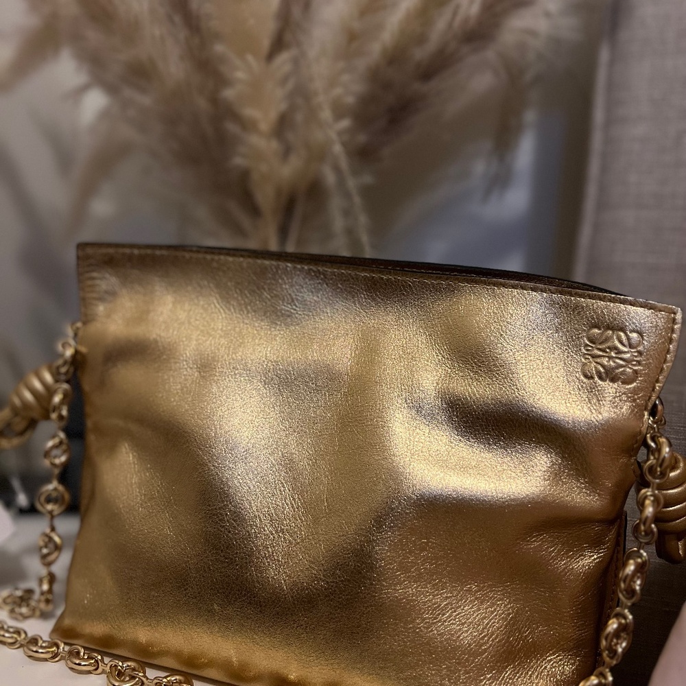 Loewe metallic mini clutch
